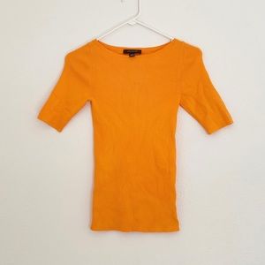 Ann Taylor Orange Ribbed Knit Top